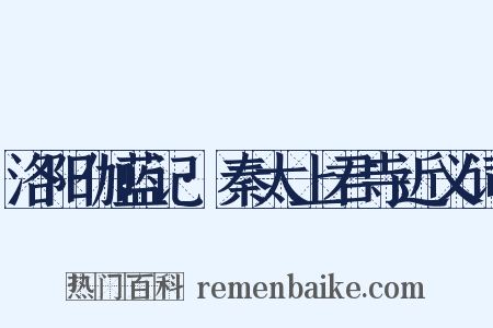 洛阳伽蓝记·秦太上君寺近义词是什么意思的图片